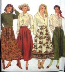 9876 Simplicity LONG FLARE FOLK BUTTON OR NOT PLEAT SKIRT PATTERN 6-24 3 SZS CHOICE